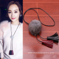 Fashion Chokers Fluffy POM POM Mink Fur Ball Tassel Necklace